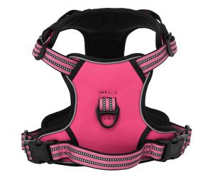 vidaXL Arnés para perros con bandas reflectantes ajustables rosa XL