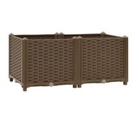 vidaXL Arriate Jardinera Macetero Recipiente Flores Plantas Soporte Jardín Patio Terraza Balcón Decoración Adornos 80x40x38 cm Polipropileno