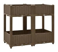 vidaXL Arriate Jardinera Macetero Recipiente Flores Plantas Soporte Jardín Patio Terraza Balcón Decoración Adornos 80x40x71 cm Polipropileno