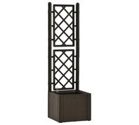 vidaXL Arriate con Enrejado y Sistema de Riego Automático Pérgola Jardinera Macetero Flores Bandeja Plantas Jardín Porche Decoración Patio Moca