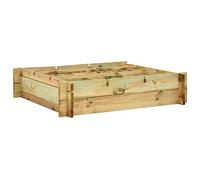 vidaXL Arriate Cuadrado de Madera de Pino Impregnada 90x90x20 cm Macetero