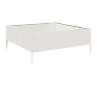 vidaXL Arriate de Acero Blanco 100x100x25 cm, Jardinera de jardín, Jardinera, Jardinera para Verduras, jardineras de jardín, Jardinera para Flores