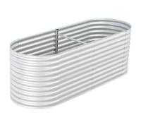 vidaXL Arriate de Acero Galvanizado 240x80x81 cm Plateado Macetero Plantador