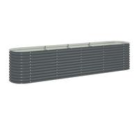 vidaXL Arriate de Acero galvanizado Gris 400x80x81 cm