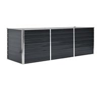 vidaXL Huerto elevado Arriate exterior grande 240x80x77 cm, acero galvanizado, antracita