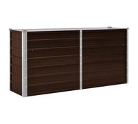 vidaXL Arriate de Acero Galvanizado Marrón Macetas Tiestos Casa Decoración Flores Floristería Jarrones Plantas Hierbas Jardinería 160x40x77 cm