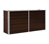 vidaXL Arriate de Acero Galvanizado Marrón Macetas Tiestos Casa Decoración Flores Floristería Jarrones Plantas Hierbas Jardinería 160x40x77 cm