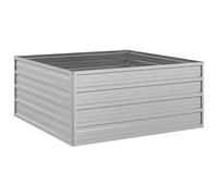 vidaXL Arriate Jardinera Macetero Cesta Pared Alambre Maceta Flores Plantas Jardín Patio Terraza Estable de Acero Galvanizado Plateado 100x100x45 cm