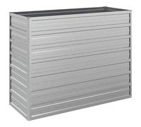 vidaXL Arriate Jardinera Macetero Cesta Pared Alambre Maceta Flores Plantas Jardín Patio Terraza Estable de Acero Galvanizado Plateado 100x40x77 cm