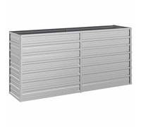 vidaXL Macetero de pared Arriate jardinera acero galvanizado plateado 160x40x77 cm