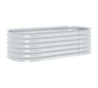 vidaXL Arriate de acero galvanizado – Macetero 160×80×44 cm Plateado