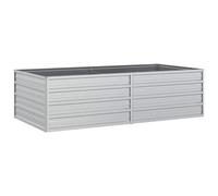 vidaXL Arriate Jardinera Macetero Cesta Pared Alambre Maceta Flores Plantas Jardín Patio Terraza Estable de Acero Galvanizado Plateado 160x80x45 cm