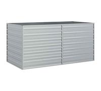 vidaXL Arriate Jardinera Macetero Cesta Pared Alambre Maceta Flores Plantas Jardín Patio Terraza Estable de Acero Galvanizado Plateado 160x80x77 cm