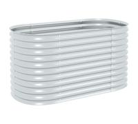 vidaXL Arriate de acero galvanizado – Macetero plantador 160 x 80 x 81 cm Plateado