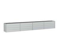 vidaXL Jardinera Arriate Macetero de Pared Acero Galvanizado Plateado 320x40x45 cm