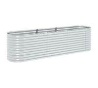vidaXL Arriate (macetero plantador) de acero galvanizado 320x80x81 cm Plateado