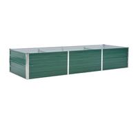 vidaXL Arriate de jardín de acero galvanizado verde 240x80x45 cm