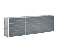 vidaXL Arriate de Jardín Acero Galvanizado Jardinera Flores Maceteros Floristería Extremadamente Duradera Robusta Diseño Sencillo Gris 240x40x77cm
