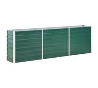 vidaXL Jardinière Acero galvanizado, 240 x 40 x 77 cm, Verde