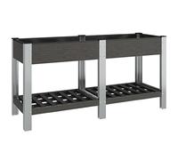 vidaXL Arriate de jardín con Estante WPC Gris 150x50x75 cm, arriate, Jardinera, bancal Elevado, arriate Elevado, macetero, Mesa de Cultivo, Maceta
