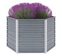 vidaXL Arriate de Jardín Acero Galvanizado 129x129x77cm Gris Florero Patio