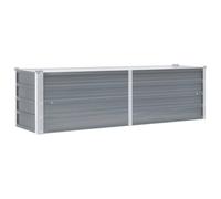 vidaXL Arriate de Jardín de Acero Galvanizado 160x40x45cm Gris Florero Patio