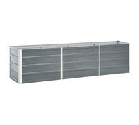 vidaXL Arriate de Jardín Macetero Caja para Plantar Plantas Macetas de Patio Exterior Acero Galvanizado Gris 240x40x45 cm