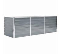 vidaXL Arriate de Jardín de Acero Galvanizado 240x80x77cm Gris Florero Patio