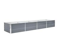 vidaXL Arriate de Jardín Acero Galvanizado 320x80x45 cm Gris Macetero Patio