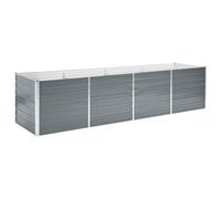 vidaXL Arriate de Jardín de Acero Galvanizado 320x80x77cm Gris Florero Patio