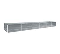 vidaXL Arriate de jardín de Acero galvanizado Gris 480x80x45 cm