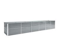 vidaXL Arriate de Jardín Plantas Macetas Mobiliario Muebles Hogar Casa Decoración Exterior Bricolaje Acero Galvanizado Gris 400x80x77 cm