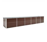 vidaXL Arriate de jardín de acero galvanizado marrón 480x80x77 cm