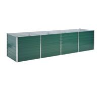 vidaXL Arriate de jardín Acero galvanizado 320x80x77 cm Verde Florero Patio