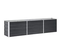 vidaXL Arriate de Jardín Macetero Caja para Plantar Plantas Macetas de Patio Exterior Acero Galvanizado Gris Antracita 240x40x45 cm