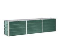 vidaXL Arriate de Jardín Macetero Caja para Plantar Plantas Macetas de Patio Exterior Acero Galvanizado Verde 240x40x45 cm