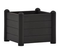 vidaXL Arriate de Jardín Pérgola Jardinera Macetero Flores Bandeja Plantas Terraza Balcón Porche Decoración Patio PP Gris Antracita 43x43x35 cm