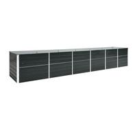 vidaXL Arriate de Jardín Plantas Macetas Mobiliario Muebles Hogar Casa Decoración Exterior Bricolaje Acero Galvanizado Antracita 400x80x77 cm