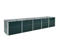 vidaXL Arriate de Jardín Plantas Macetas Mobiliario Muebles Hogar Casa Decoración Exterior Bricolaje Acero Galvanizado Verde 400x80x77 cm