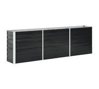 vidaXL Arriate de Jardín Plantas Macetas Mobiliario Muebles Hogar Casa Decoración Exterior Bricolaje Acero Galvanizado Antracita 240x40x77 cm