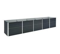 vidaXL Arriate de Jardín Plantas Macetas Mobiliario Muebles Hogar Casa Decoración Exterior Bricolaje Acero Galvanizado Gris Antracita 400x80x45 cm