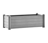 vidaXL Arriate de Jardín Jardinera Macetero Cesta Recipiente Maceta Flores Plantas Patio Terraza Estable PP Gris Piedra 100x43x35 cm