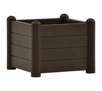 vidaXL Arriate de Jardín Pérgola Jardinera Macetero Flores Bandeja Plantas Terraza Balcón Porche Decoración Patio PP Mocha 43x43x35 cm
