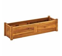 vidaXL Arriate Rectangular de Madera de Acacia 100x30x25 cm Marrón Macetero