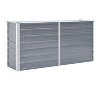 vidaXL Huerto Elevado de Acero Galvanizado 160x40x77 cm, Gris, Jardinera con Fondo Abierto, Resistente y Duradera, para Vegetales, Hierbas y Jardín