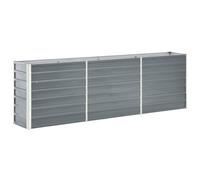 vidaXL Arriate elevado de jardín acero galvanizado gris 240x40x77 cm