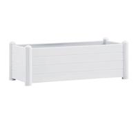 vidaXL Arriate Elevado de Jardín Pérgola Jardinera Macetero Flores Bandeja Plantas Terraza Porche Decoración Patio PP Blanco 100x43x35 cm