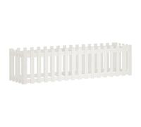 vidaXL Arriate Elevado jardín con Valla Madera Pino Blanco 200x50x50cm
