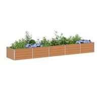 vidaXL Arriate Elevado Marrón Claro 400 x 80 x 45 cm Acero Galvanizado