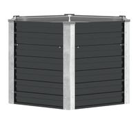 vidaXL Arriate Exterior Grande Macetero Huerto Urbano Maceta XXL Mesa Cultivo Hexagonal Verduras Plantas Flores Acero Galvanizado Gris 129x129x77 cm